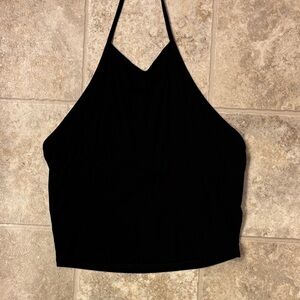 Black Halter Neck Women's Top
